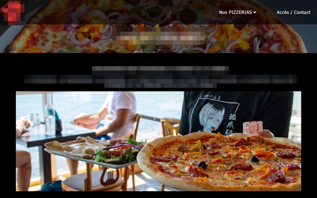 Capture floutée du site actuel d'un restaurant